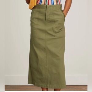 NWT Sea New York Talina Military Side Stitch Skirt Army Green $345
